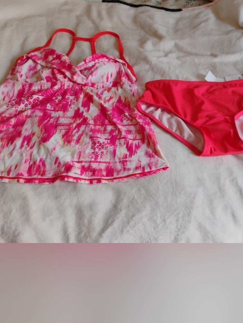 Beach House Pink White Tankini Set